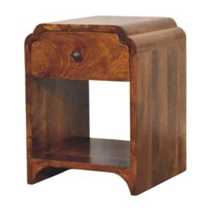 Newton Mini Chestnut Nightstand with a drawer and open shelf - L30 x W30 x H40 cm