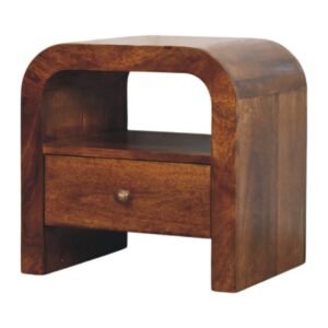 Darcy Chestnut Nightstand with Drawer and open shelf - L35 x W45 x H45 cm