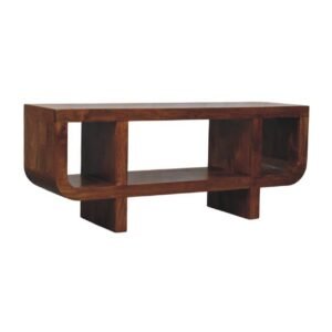 Orion Curved Chestnut Media Unit - L35 x W120 x H50 cm