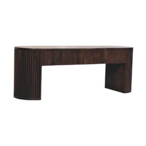 Velvet Mocha Fluted Bench - L35 x W125 x H45 cm