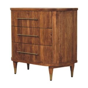 Emerson Ribbed 3-Drawer Chest - L40 x W80 x H79 cm
