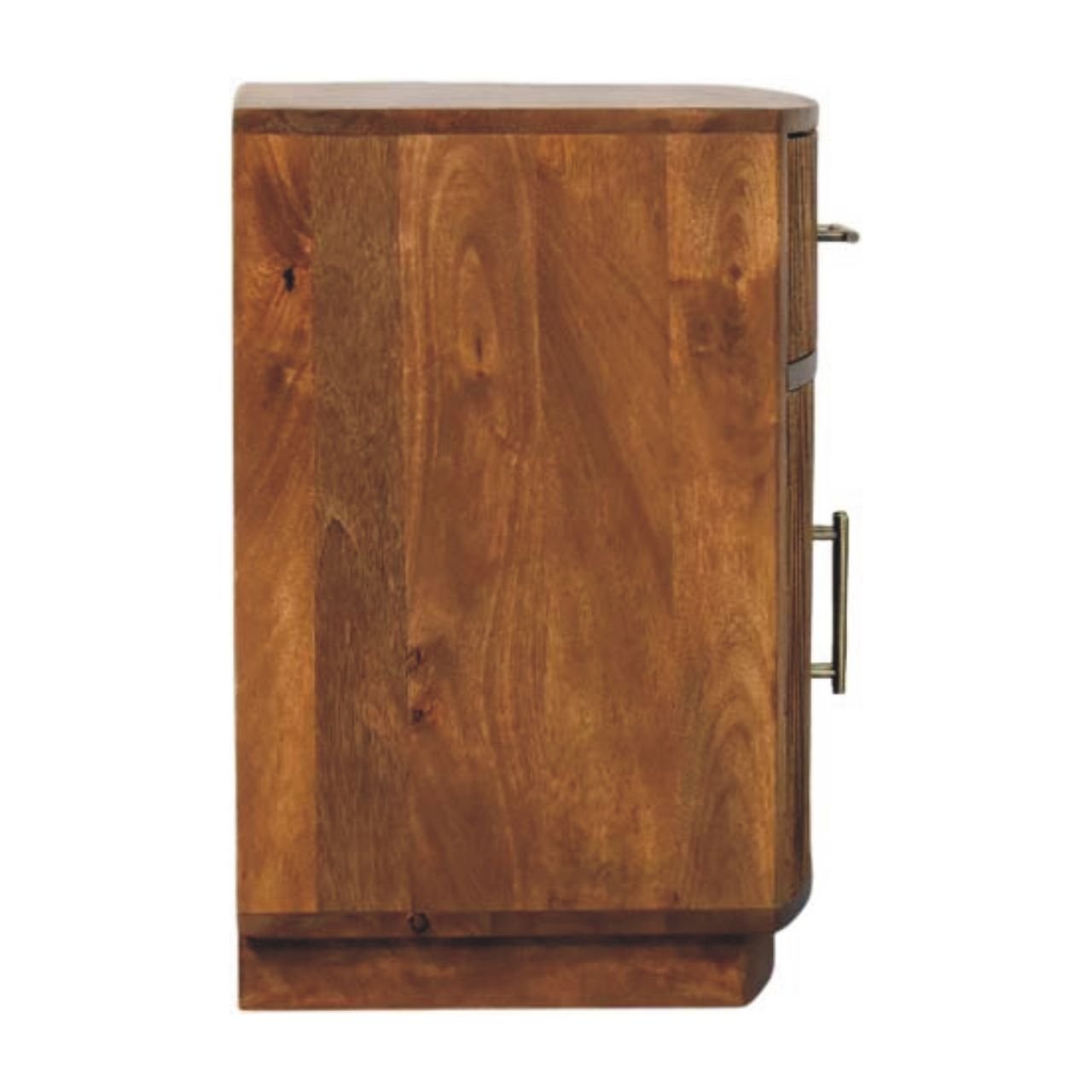 Solid Wood Curved Ribbed Bedside with Drawer - L40 x W50 x H60 cm - Image 8