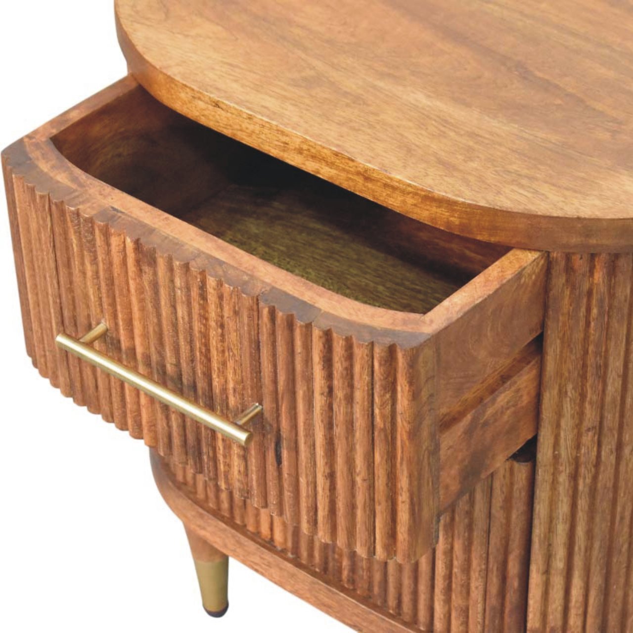 Ribbed Bedside with Brass Accents - L40 x W55 x H56 cm - Image 5