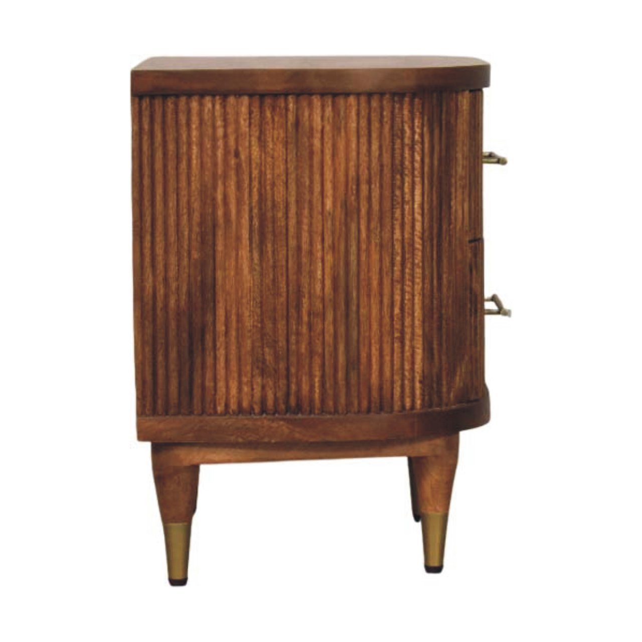 Ribbed Bedside with Brass Accents - L40 x W55 x H56 cm - Image 7