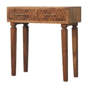Cadiz Carved Twin-Drawer Console - L35 x W80 x H82 cm