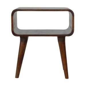 Curved Open Chestnut Bedside - L35 x W45 x H50 cm