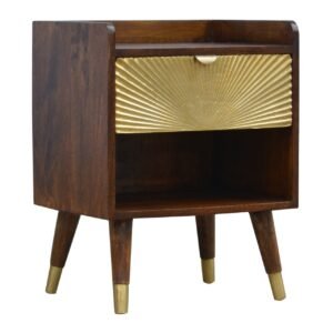 Manila Gold One Drawer Bedside - L35 x W45 x H58 cm